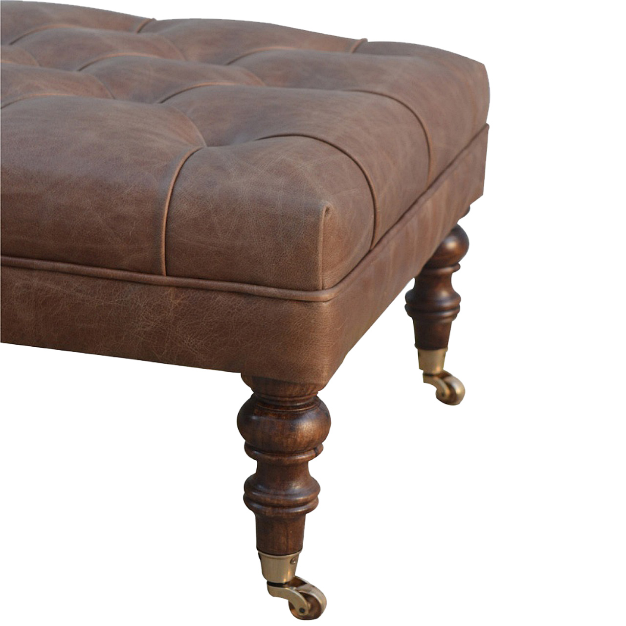 Buffalo Leather Ottoman - Image 6