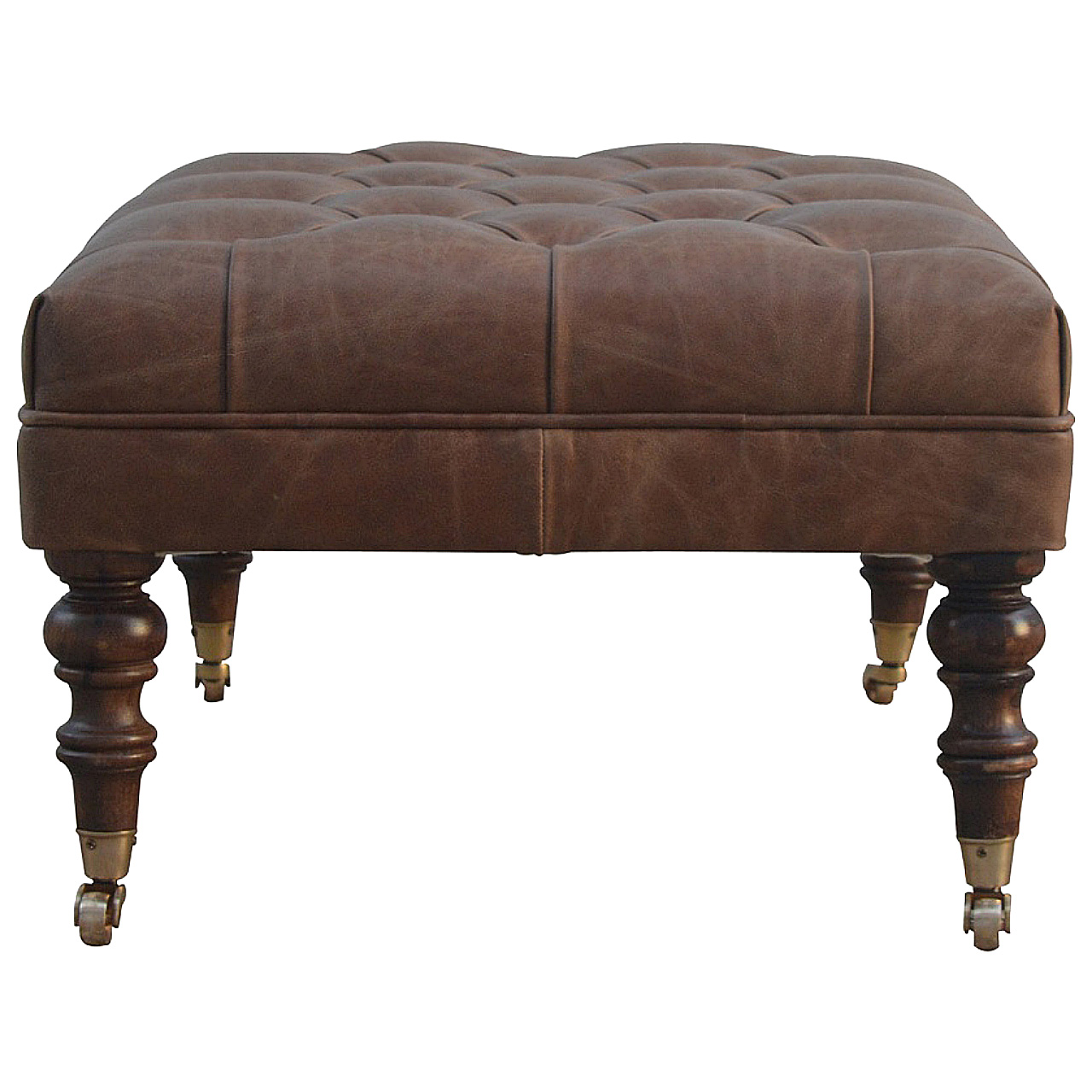 Buffalo Leather Ottoman - Image 9