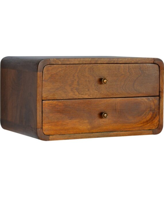 Floating Curved Chestnut nightstand