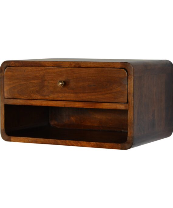 Chestnut Curve Floating nightstand