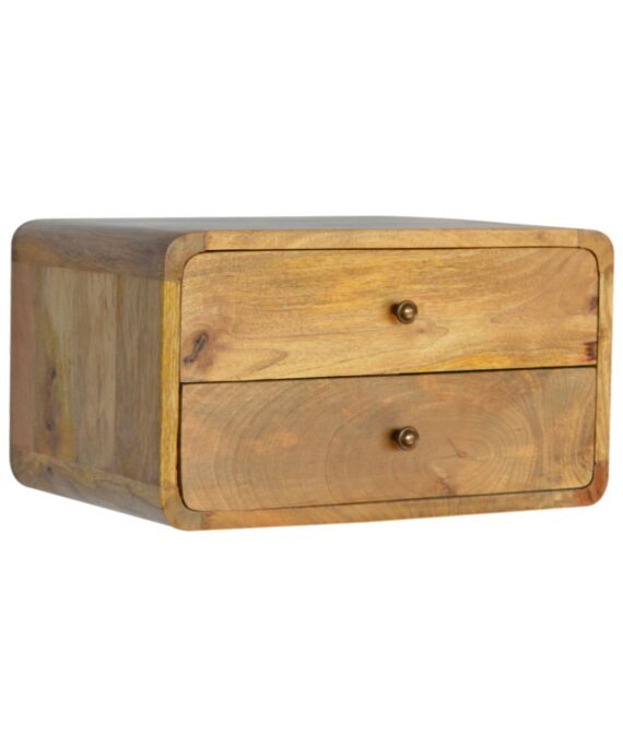 Oak-ish 2 Drawer Floating nightstand