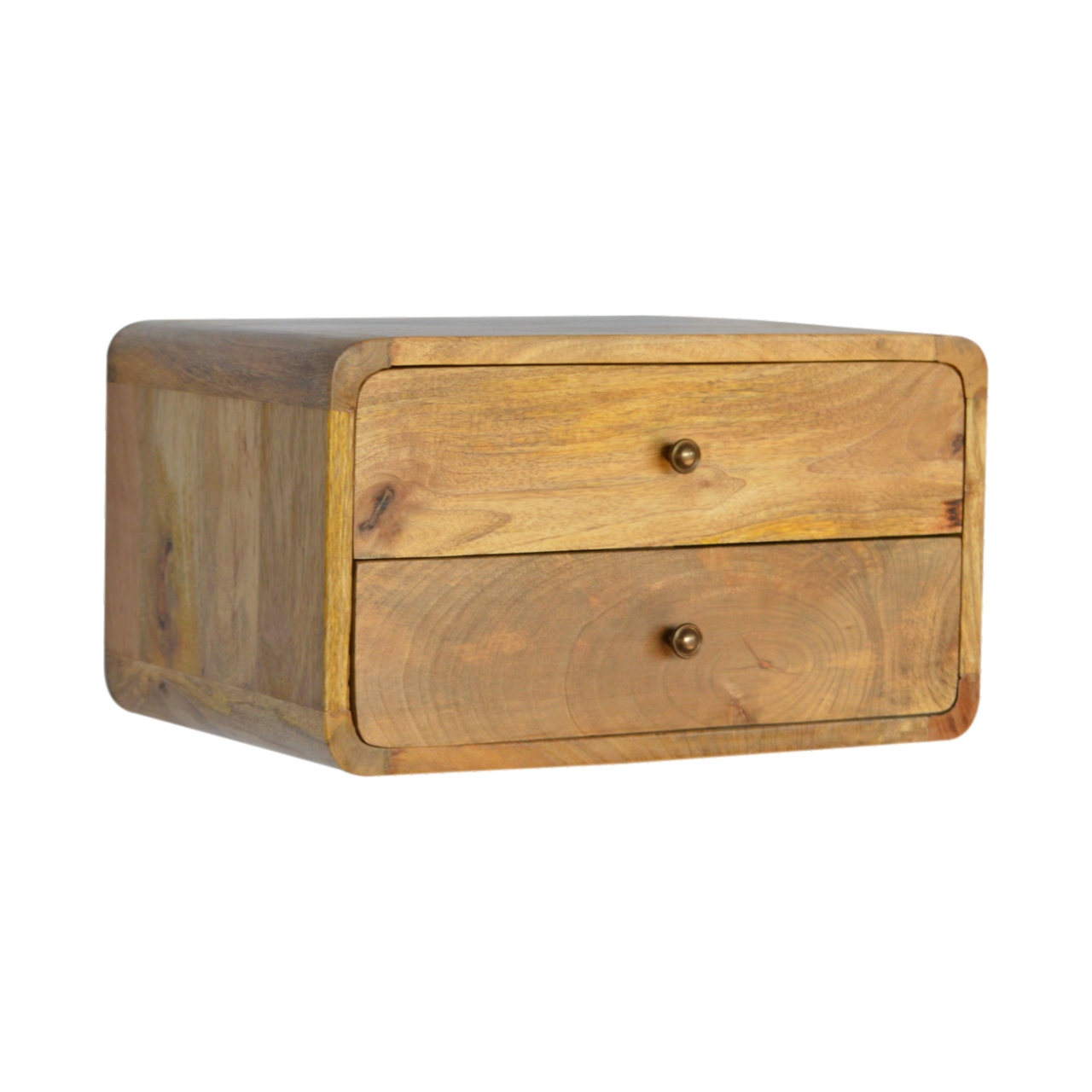 Oak-ish 2 Drawer Floating nightstand