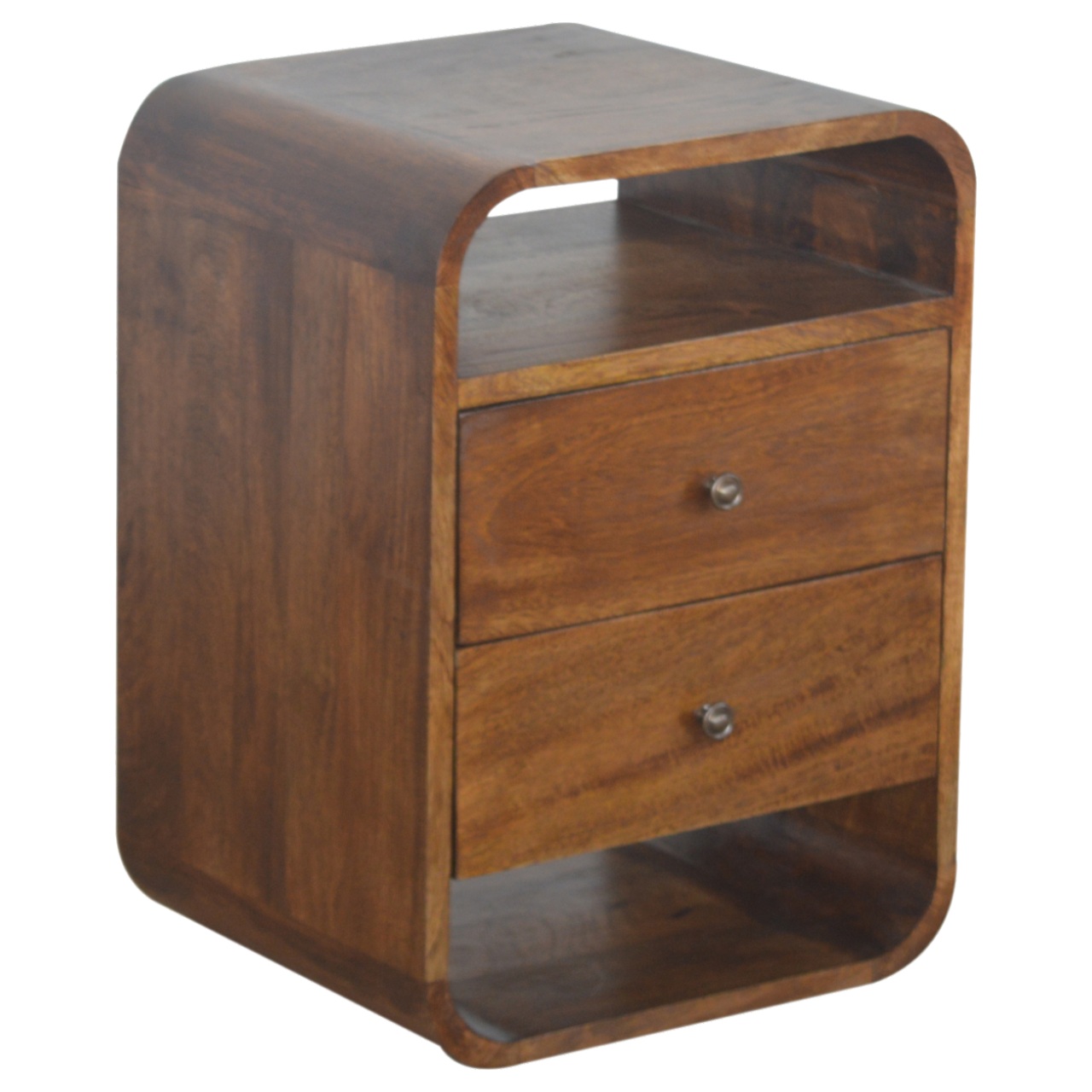Chestnut Curve 2 Drawer nightstand - Image 2